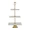 White Marble & Aluminum 3 Tier Tray Stand